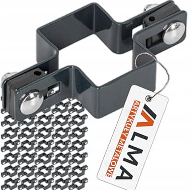 Alma Manufacturer Doppelstabmattenzaun Befestigung - 6x4 cm - Zaunverbinder Befestigungsklemme - Graphit 10 Stück