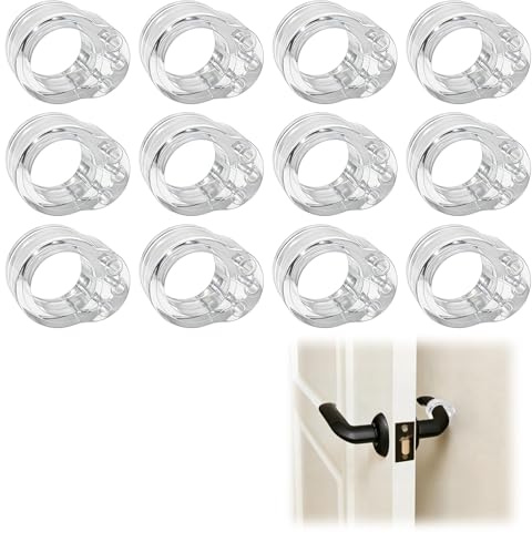 12 Pack Door Handle Bumper, PVC Door Handle Stopper Transparent Bumpers Guard for Wall Protector for Handles Cup Protectors Easy Installation Universal Fit Prevent Damage to Walls Furniture
