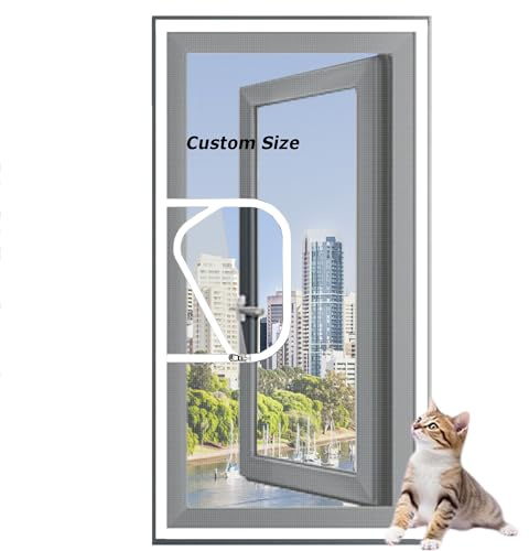 Custom Size Cat Window Guard Screen Flat Window Net for Bedroom Patio | Self Adhesive, Easy to Install, Balcony Safety Mesh, Fly Screen Mosquito Nets For Kitchen Living Room