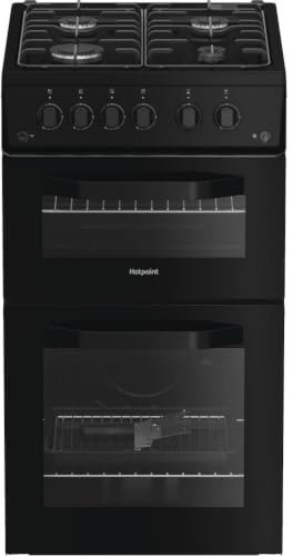 Hotpoint HTG5GCB 50cm wide Single Oven Gas Cooker - Black - A+/A Rated