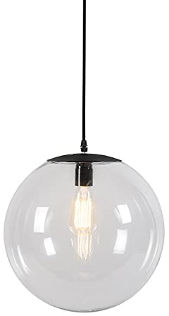 Qazqa Modern Pendelleuchte, Pendellampe - Pallon - Transparent, 35cm, Ideal als Wohnzimmerlampe