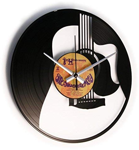 DISC'O'Clock Shallplattenuhr The Guitar - Lautlos Wanduhr, einfach aufzuhängen. 100% Made in Italy Handwerkliches Produkt