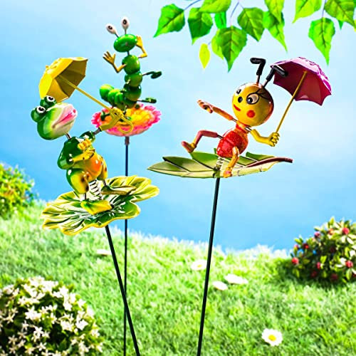 TRI Gartenstecker, 3 Stück, exotisch bunte Gartenstecker