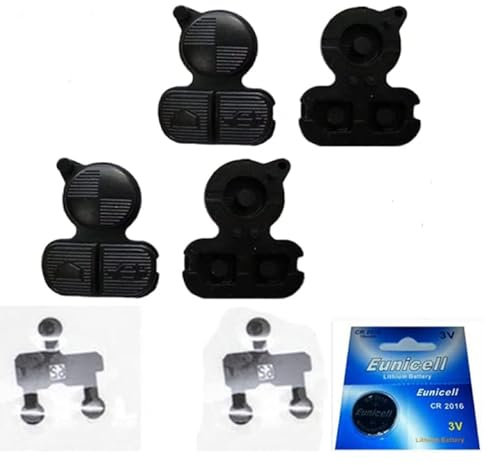2x für Funkschlüssel Schlüssel Tastenfeld Gummi + 1x Batterie CR2016 + 2x Kontaktfolie