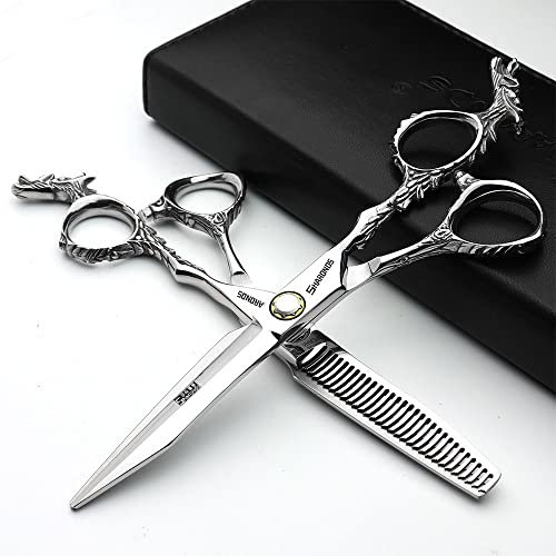 Silber 440c hohe härte scharfe professionelle friseurschere 6 zoll salon friseur spezielle friseurschere (2-teiliges Set)