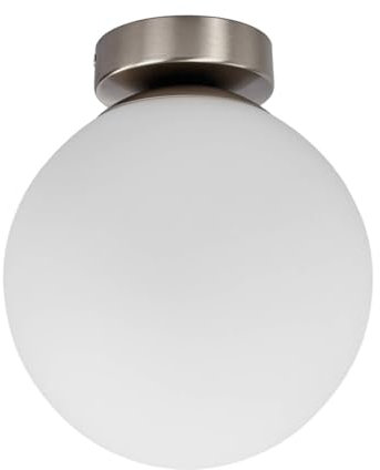 Plafoniera 'Lennie' dimmerabile (Moderno) colore Bianco, in Vetro ad es. Bagno (1 luce, E27) di Lindby | plafoniera per bagno, plafoniera, lampada