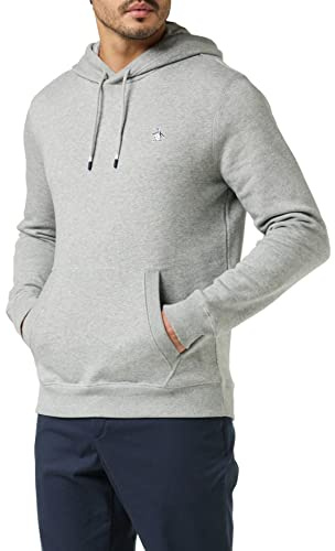 Original Penguin Herren Über Kopf Hoodie, Grau (Rain Heather), M