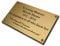 4 x 2 Rectangular solid brass engraved nameplate. Personalised engraved memorial plaque