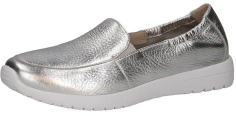 CAPRICE Damen Slipper aus Leder Flach, Silber (Silver Me.Deer), 39 EU