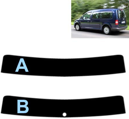 Sonnenblendstreifen für Caddy Maxi 5-Türen 2008-2010 Passgenaue Tönungsfolie (35% Mittelschwarz, B)