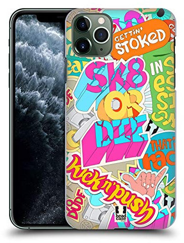 Head Case Designs Skate Or Die Sticker Happy - New Hard Back Case Compatible With Apple iPhone 11 Pro Max