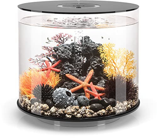 biOrb 72070 TUBE 35 LED, schwarz (35 L) Ø 41 x H 36,9 cm - Komplett-Set mit Acrylglas-Aquarium, LED-Beleuchtung, Filtersystem und Boden-Keramik