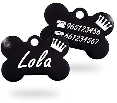 Iberiagifts Hundeknochen mit Krone, personalisierbar, personalisierbar