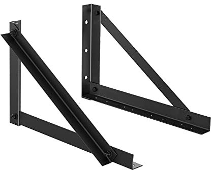 AMSOOM Universal-Regalhalterungs-Set, strapazierfähig, Metall, dreieckig, für Heimwerker, stabile Werkzeuge, Regal, Garage, Wandaufbewahrung, Produkt – einfach zu installieren (mittel, schwarz)