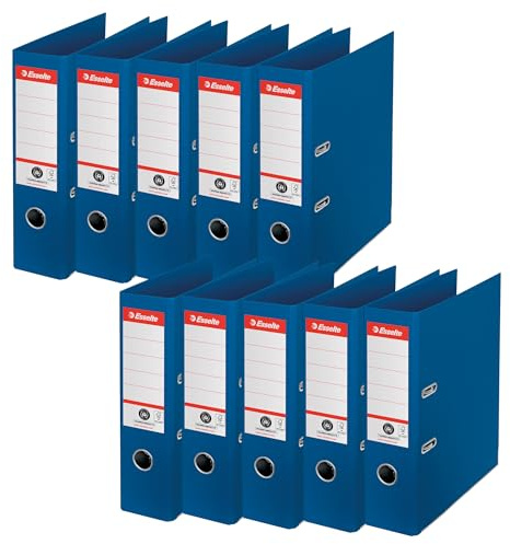 Esselte No.1 Ordner A4, 10er Set, Aktenordner 75 mm Rückenbreite, 100 % recycelbar, blau