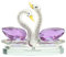 BESPORTBLE Dekoratives Kristallfigur Ornamente, 2 Schwäne, Glas, Kristal, Kristall