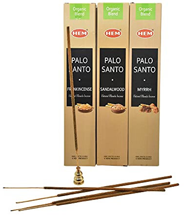 Bio Räucherstäbchen nachhaltig Hem Organic 3er Set mit Stäbchenhalter Premium-Qualität