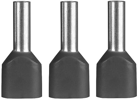 100 Stück ERKO Doppel-Aderendhülsen, Aderquerschnitt 4 mm2 Länge 12 mm professionelle Kabelschuhe aus galvanisch verzinktem Kupfer mit Polyamidisolierung