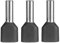 100 Stück ERKO Doppel-Aderendhülsen, Aderquerschnitt 4 mm2 Länge 12 mm professionelle Kabelschuhe aus galvanisch verzinktem Kupfer mit Polyamidisolierung