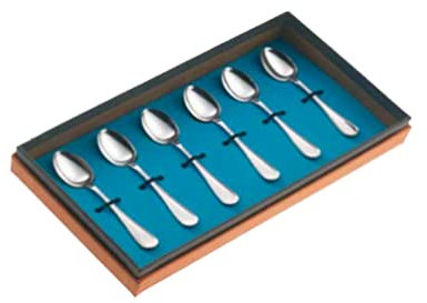 ARTE DEGLI ARGENTI Lot de 6 cuillères à café - Moka in' style anglais en argent 800 % massif 55 g au total 80232