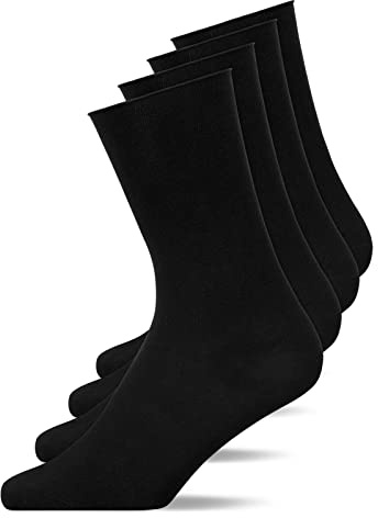 Snocks Business Socken Damen aus Bio-Baumwolle, 4 Paar Damensocken | elegant für Büro & Alltag, atmungsaktiv, ohne Verrutschen, Gr. 35-46