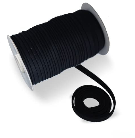 Schrägband, doppelt gefaltetes Schrägband, 1/4 Zoll, durchgehendes Schrägband zum Nähen, Quilten, Binden, Säumen, Bekleidung, Polyester, nicht dehnbar (schwarz, 6 mm, 48 m)