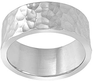 JC Trauringe Damenring 925 Sterling Silber Schmuckring gehämmert 8mm 125 319 (52 (Ø 16,6 mm))