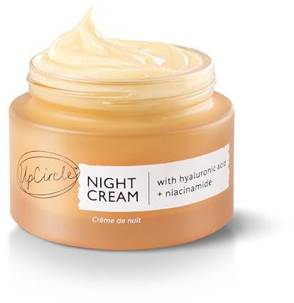 UpCircle Nachtcreme mit Hyaluronsäure + Niacinamid 55ml - nährend und geruchsneutral für empfindliche Haut mit Anti-Aging-Eigenschaften - vegan ohne Tierversuche