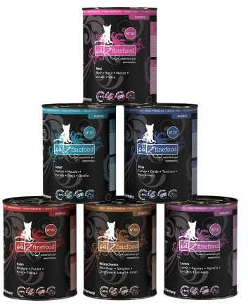 catz finefood Purrrr Collection I - Monoprotein Katzenfutter nass - getreidefrei, zuckerfrei, hypoallergen - hoher Fleischanteil - Multipack Nassfutter für Katzen - im Beutel, 6 x 400g
