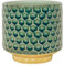 Nordring Retro Übertopf Vintage Pflanztopf für Zimmerplanzen, Sukkulenten Blumentopf Goldy S (10 cm ø), tannengrün, Keramik
