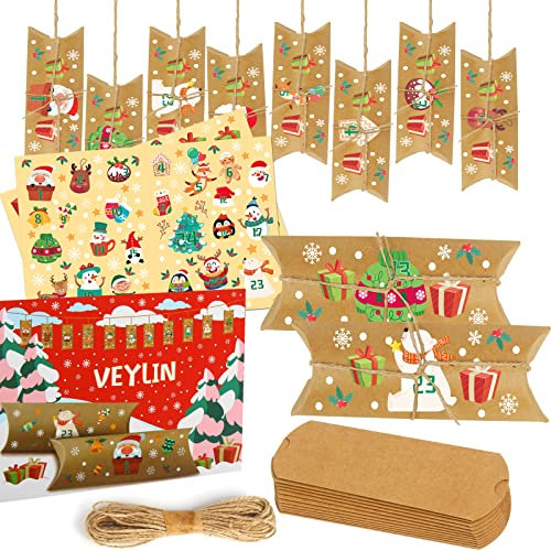 DERAYEE Adventskalender zum Befüllen, 24 Adventskalender Kinder, Adventskalender Selber Befüllen