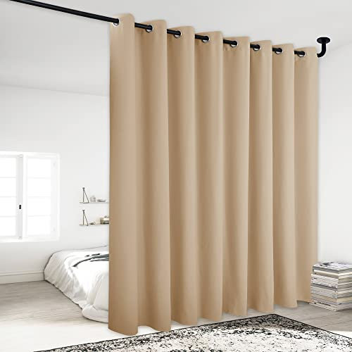 NICETOWN Sichtschutz Raumteiler, Vorhang, Trennwände, Keller, Krankenhaus, medizinische Klinik, Spa, Labor, Kabine, Trennwand, Sichtschutz Terrassentür, Vorhang (Biscotti Beige, 1 Panel, 304,8 cm