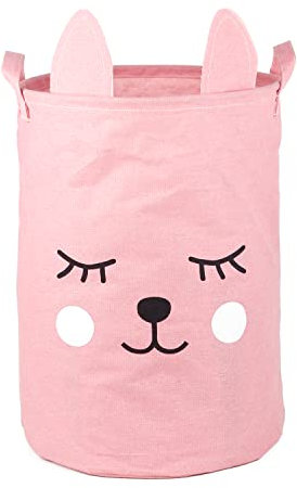 Cesto portabiancheria pieghevole per bambini, in cotone con manici, 40 x 33 x 33 cm