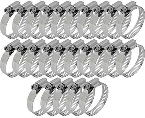 Lumonic 25x 27-51mm Schlauchschelle Edelstahl V4A 304 I einstellbare Schlauchschellen zum Schrauben I für Rohre Schläuche Waschmaschine KFZ Auto Haus