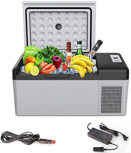 Samnuerly 12/24V AC110V-220V 15L Portable Mini Fridge Refrigerator Freezer Home Camping Car Cooler With Compressor Shock Resistant