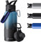 Exllena 1 Litre Water Bottle with Two Lids, Stainless Steel Water Bottle Double Insulated with Silicone Sleeve and Paracord Handle Practical - Gradient