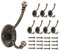 Mokife Patere Murale Vintage, 8 Crochets Muraux Lourd Métal Crochet Double pour Suspendre des Vêtements Vestes Peignoirs Serviettes Chapeaux Clés Sacs, Bronze