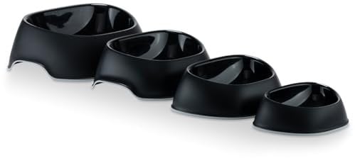 Knuffelwuff Single Dog Bowl X-Large Black 2200 ml - Dog Bowl with Non-Slip Silicone - Drinking Bowl and Feeding Bowl for Large, Medium and Small Dogs