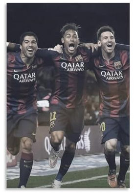 Fußball-Poster Messi Neymar MSN (1) Poster Malerei Leinwand Wandkunst Wohnzimmer Poster Gemälde 40 x 60 cm