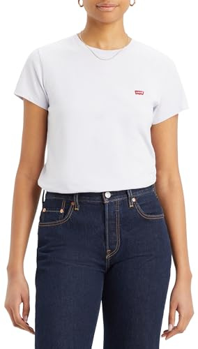Levi's Women's The Perfect Tee- Chesthit Logo T-Shirt, Lavender Blue, L