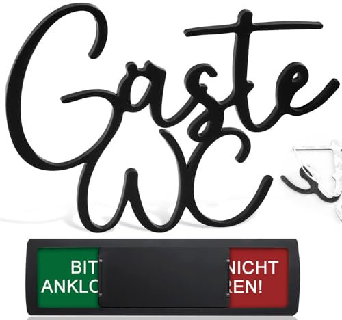 Gäste WC Schild Selbstklebend Türschild Klo Schild Toiletten Toilettenschild Türschilder WC mit Bitte Nicht Stören Schwarz