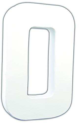 Décopatch AC714Cpack 3x Buchstabe O aus Pappmaché 3x14x20,5cm Weiß