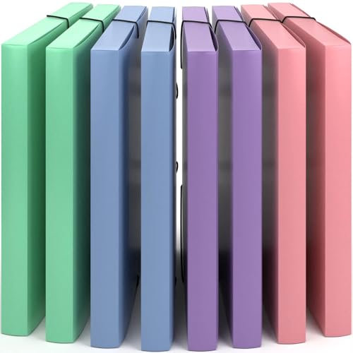 ACROPAQ - 8 x Heftbox A4 - Sammelmappe A4 Kunststoff, Bis zu 200 Seiten, Wind, Farbkollektion 'Natur' - Heftmappe, Dokumentenbox, Heftebox, Sammelbox