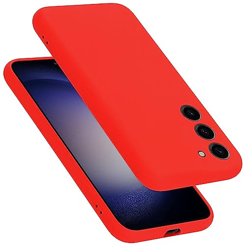 Cadorabo Hülle kompatibel mit Samsung Galaxy S24 Hülle Silikon Handyhülle für Galaxy S24 Case aus flüssigem Silikon- Kratzfeste und stoßfeste dünne TPU Schutzhülle - Liquid ROT