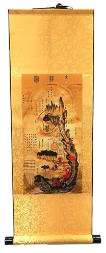 Traditionelles Huangdi Neijing Chinesische Medizin gedrucktes Scroll-Bild Wanddekoration Kalligraphie und Malerei Wandrolle Kunstdruck für Wohnzimmer, Schlafzimmer, Esszimmer, Büro, Heimdekoration