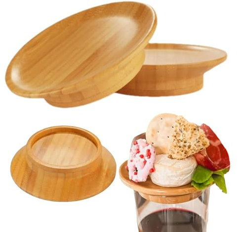 4 Stück Wine Glass Charcuterie Topper, Weinglas Charcuterie Topper, Weinglas Topper, 2024 Neu Wine Glass Topper Charcuterie Untersetzer, Untersetzer für Vorspeisenteller, Desserts