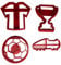 Football Cookie Cutter Set, Trophy, Football Ball, Jersey, Footy Boot's - Perfect for Boys Parties 4-Pack 60mm