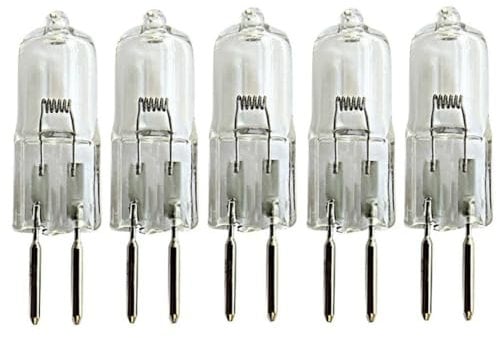 WYLIELAMSH 5PCS G5.3 24V Portable Warm White Halogen Glass Bulb Light Lamp Globe GU5.3 Bi-Pin Base,35W
