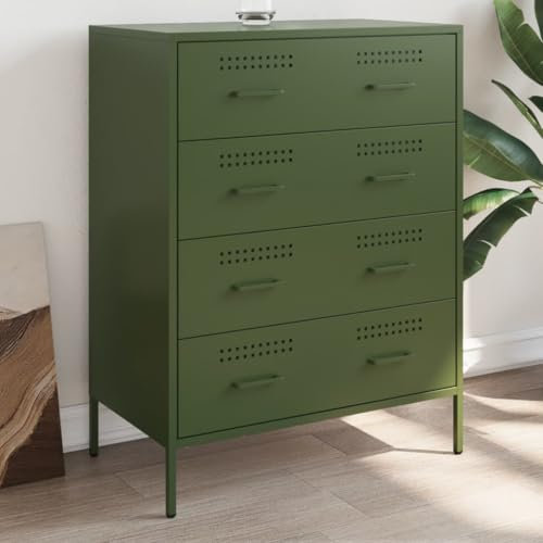 Willood Anrichte Beistellschrank Mehrzweckschrank Standschrank Sideboard Olivgrün 68x39x89 cm Stahl