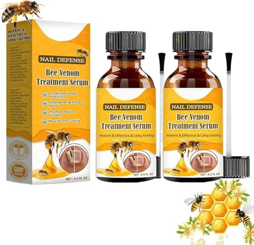 2pcs Furzero Nail Defense Bee Venom Treatment Serum Pro, Bee Venom Nail Serum, Nail Growth and Repair Serum